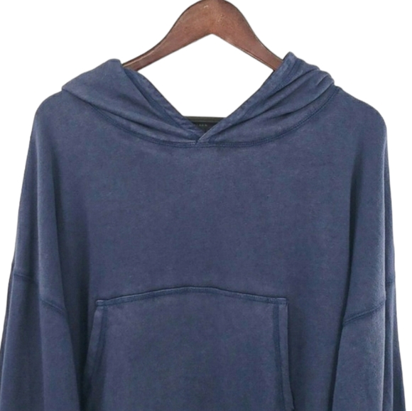 J. Crew Ultra Soft Navy Blue Oversized Cotton Hoodie - Picture 2 of 10